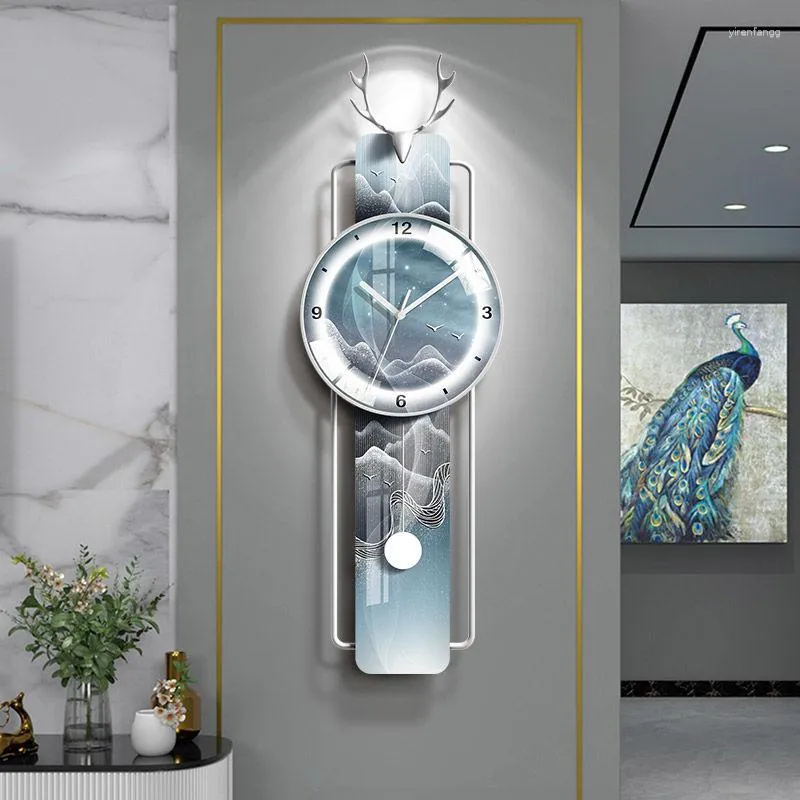 Zegary ścienne Prostokątny porcelanowy zegar Kryształowy Współczesny projekt salonu Nordic Digital Horloge Decor Decor Decor