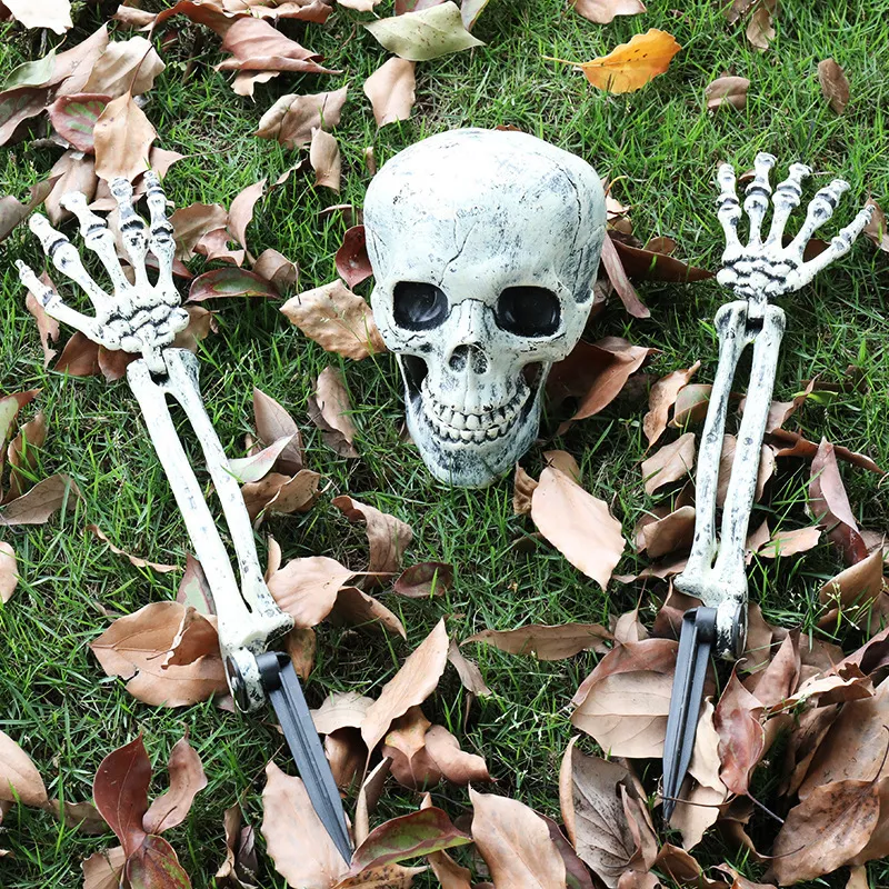 Dekorative Objekte Figuren Halloween Skelett Dekorationen Schädel Hand Körper Dekoration Outdoor Hof Rasen Garten Party Decora 230828