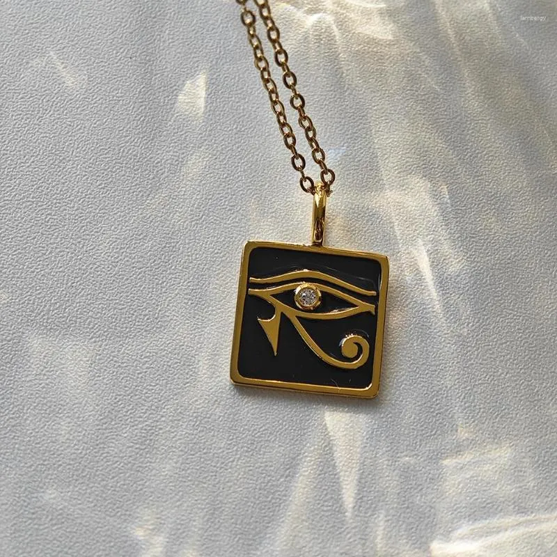 Hanger Kettingen Oude Egypte Symbool Vierkant Oog Ketting Vintage Egyptische Farao Van Horus Voor Vrouwen Mode-sieraden