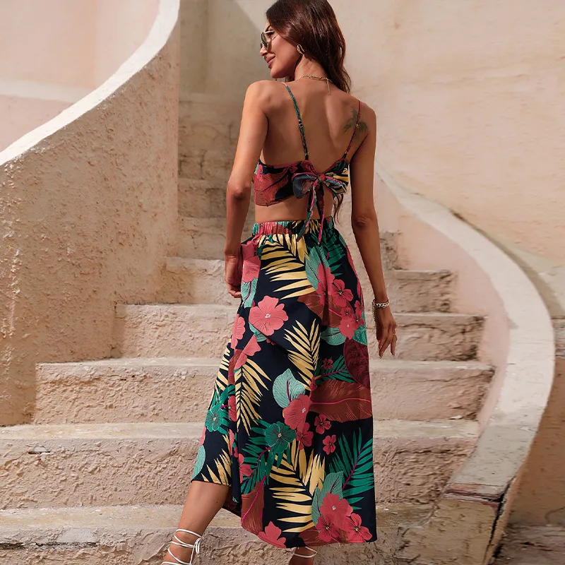 Two Piece Dress Y2K Bikini Crop Tops and Floral Print Midi Skirt Set for  Women Summer from Dhgate Two Piece Dress - price 23.45