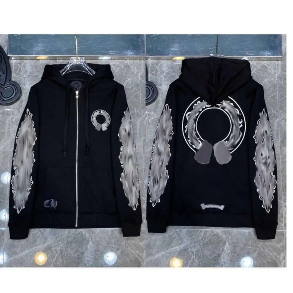 Designer Chrome Heart Green Zip Up Hoodie For Men And Women Winter