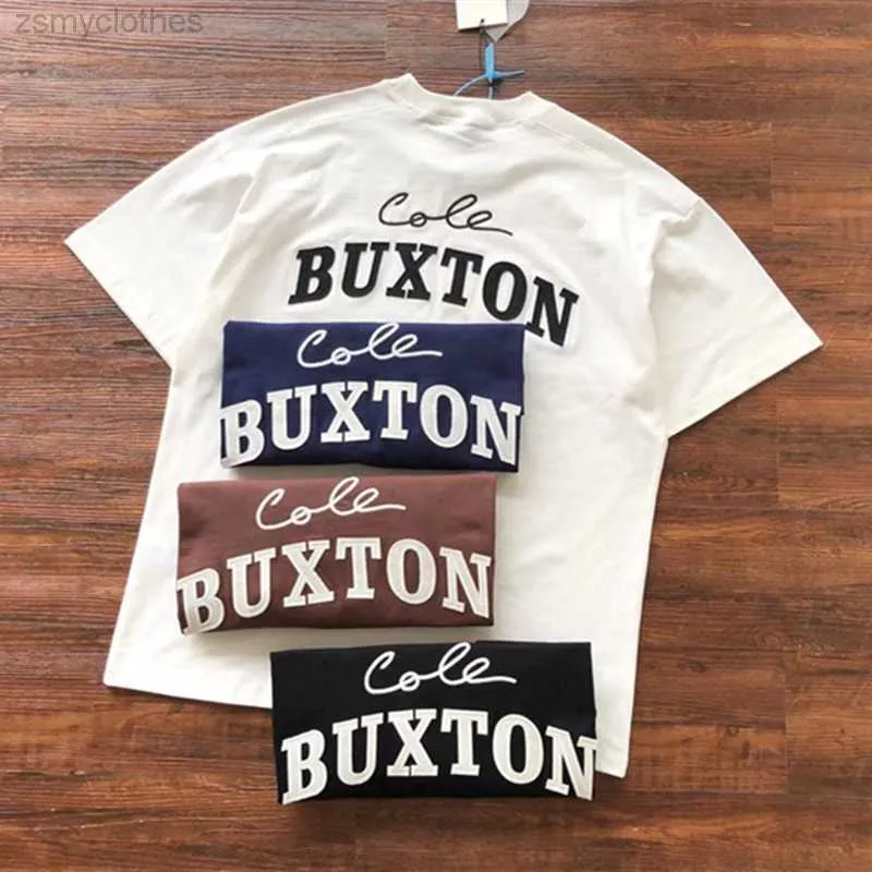 Men's T-Shirts Good Quality Patch Embroidered Cole Buxton Fashion T-Shirt Men Royal Blue Brown Black White CB Women Tee Tag