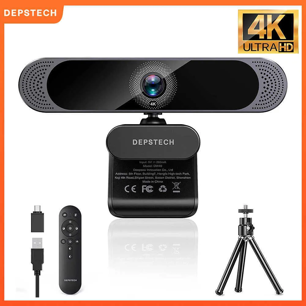 DEPSTECH DW49 Pro Webcam 4K HD Auto Focus Web Camera Remote