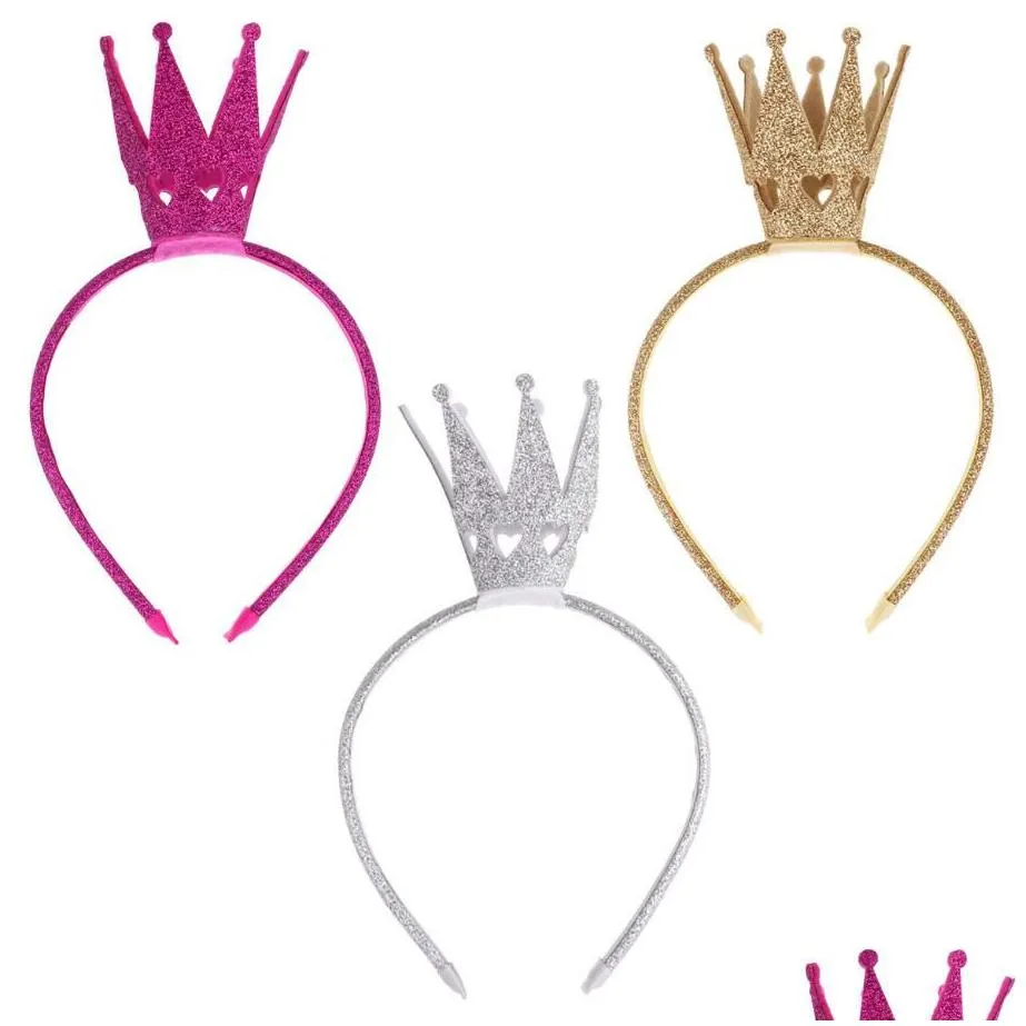 kids girls party hair hoop shiny tiara crown hair hoop birthday headwear hairband for new year fairy party christmas costumes