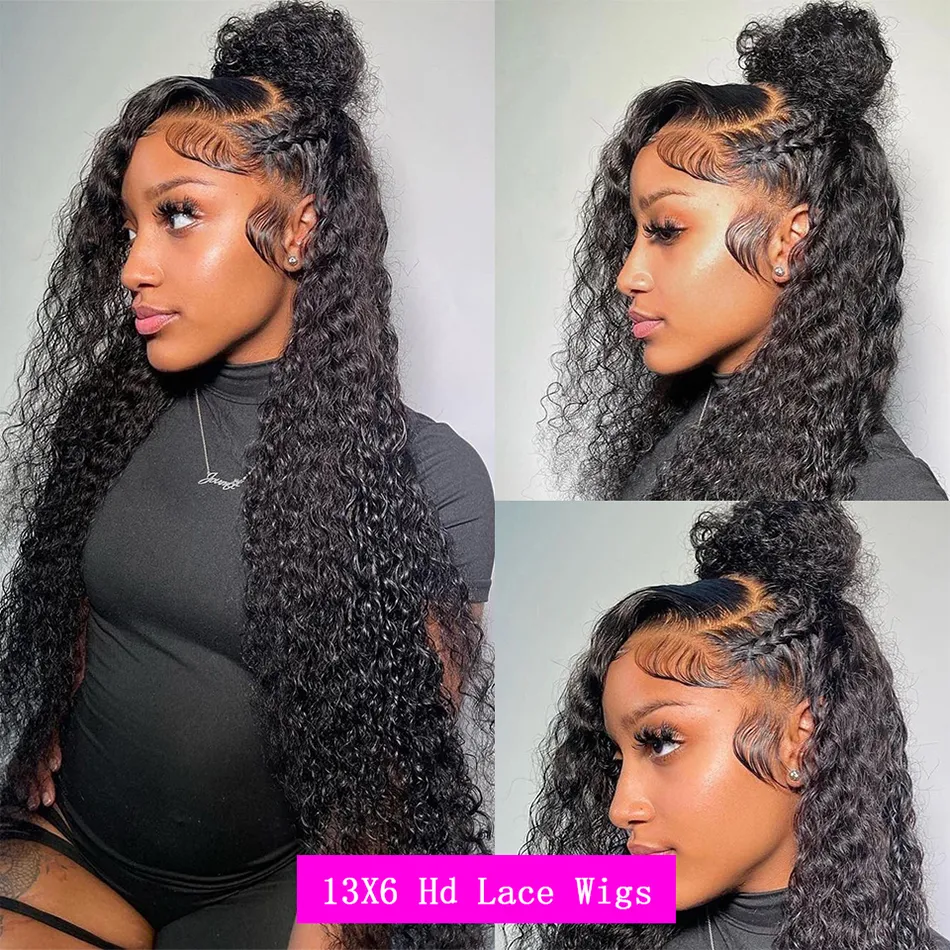 13x4 Hd Transparent Loose Deep Wave Frontal Wig 30 Inch Curly Lace Front Human Hair Wigs for Women 13x6 Brazilian Wigs on Sale