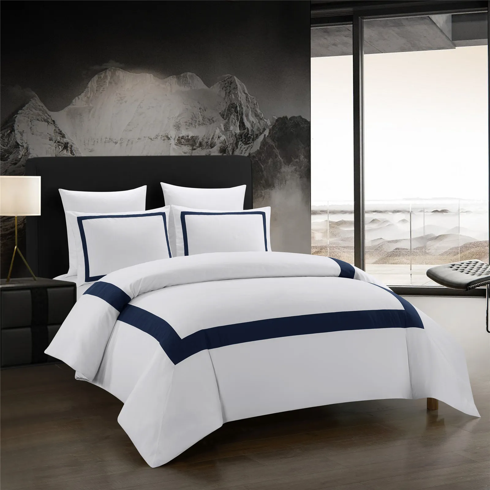 Sängkläder set lyxuppsättningar vita quiltduvet omslag set rutor med kudde kudde säng linne kung queen sängkläder 230828
