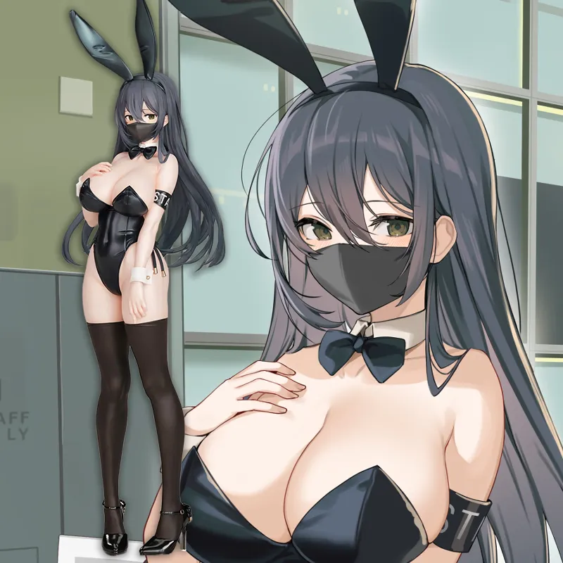 Finger Toys 1/7 B full Anime Girl Figure Kuro Bunny Kouhaichan Mask Ver 25cm PVC Action Figure Toy Adults Collection hentai Model Doll gifts