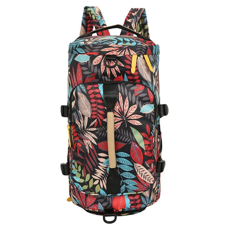 Pacotes de verão praia padrão mochila viagem para mulheres grande capactiy sacos ombro esportes ginásio bagpack separação seca e molhada à prova dwaterproof água