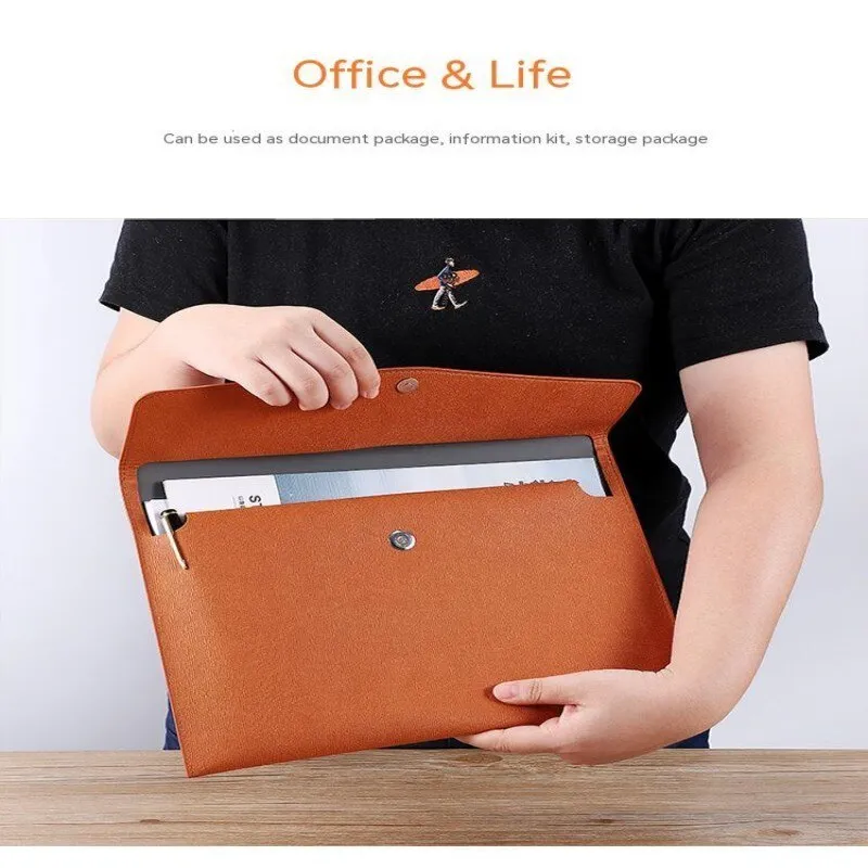 Briefcases A4 File Information Bag Large Capacity Magnetic Buckle Simple Waterproof Business Office Storage 230829