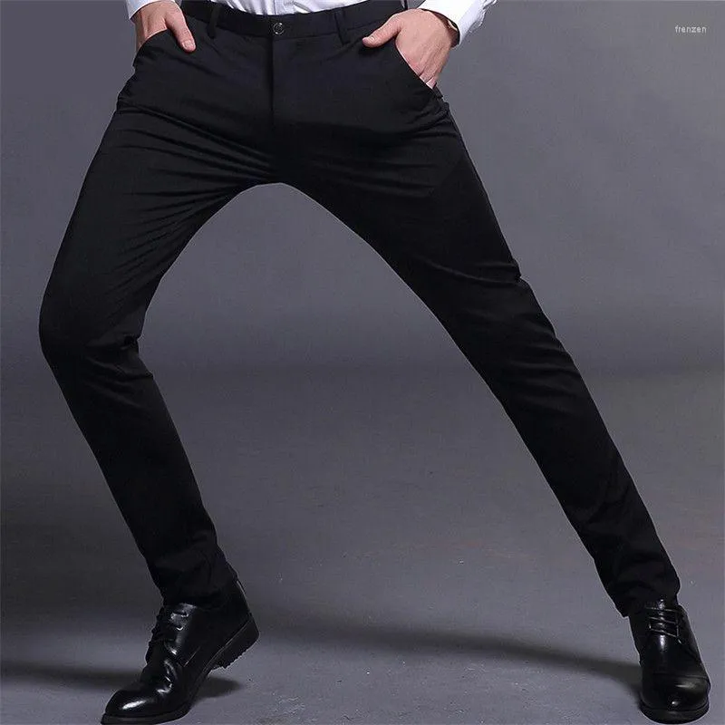 Men's Suits Men Dress Suit Pants 2023 Spring Casual Straight Loose Elastic Thin Style Quick Dry Youth Sports Breathable Z146