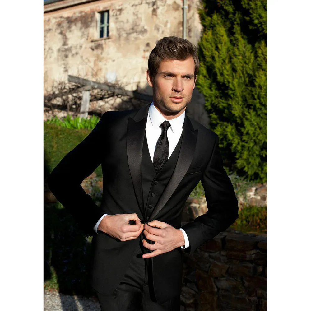 Costumes pour hommes Blazers 2023 Haute qualité Hommes Costume Noir Marié Garçons d'honneur Style du matin pour le bal de mariage Marié formel 230828