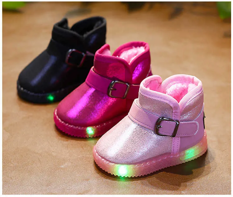 Dropship LED Children Snow Boots 1 To 6 Year Old Baby Boy Cartoon