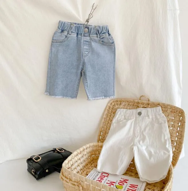 Trousers 2023 Style Girls Boys Denim Pants Cotton Summer Fashion Kids Shorts 1-7t KL770