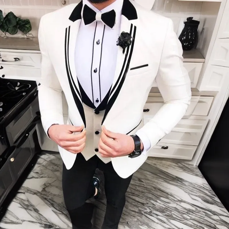 Suits Men S Blazers Wedding Groom Tuxedos Formal for Men 3 -Place Custom Notch Lapel Male Blazer Włoski kostium mody kamizelka spodni 230828