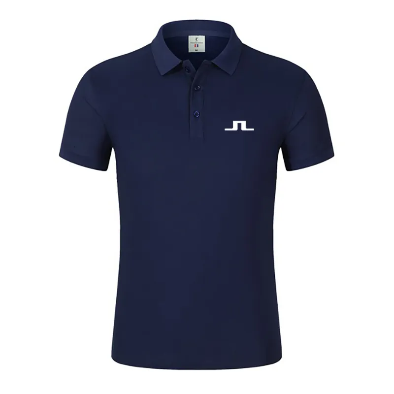 Herrpolos Summer Men Golf Shirts broderi J Lindeberg bär avslappnad kortärmad andningsbar hög kvalitet Polo T -skjortor 230828