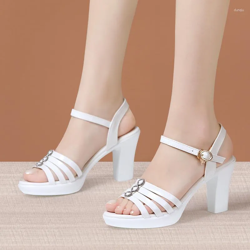 S Toe Women Sandals Summer Open For High Cheel White White Black 479 Sandal