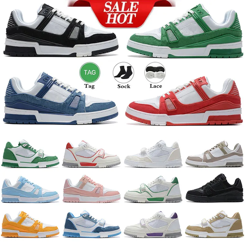 2023 Designer Sneaker Virgil Trainer Chaussures Casual Cuir de veau Abloh noir Blanc Vert Rouge Bleu Lettre Superpositions Plate-forme Low Outdoor Designe Baskets Taille 36-45