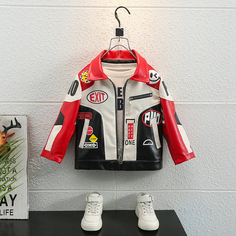 Fashionable Leather Street Kids Jackets Boys For Boys Hiphop