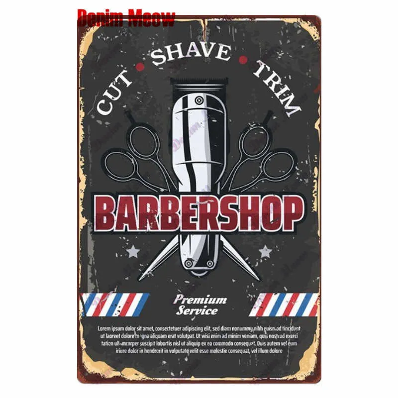 TARGA VINTAGE 1950 HAIR CUTS BARBER SHOP Pubblicità, ADVERTISING,  POSTER,PLATE