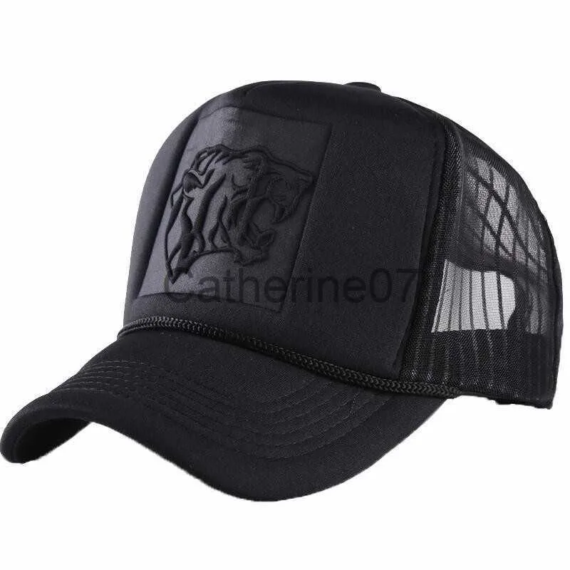 Stingy Brim Shats Summer Mesh Black Leopard Print Изогнутые бейсболки для женщин для мужчин Snapback Hats Cacquette Trucker Net Cap Sun Visor Hip Hop Hat J230829