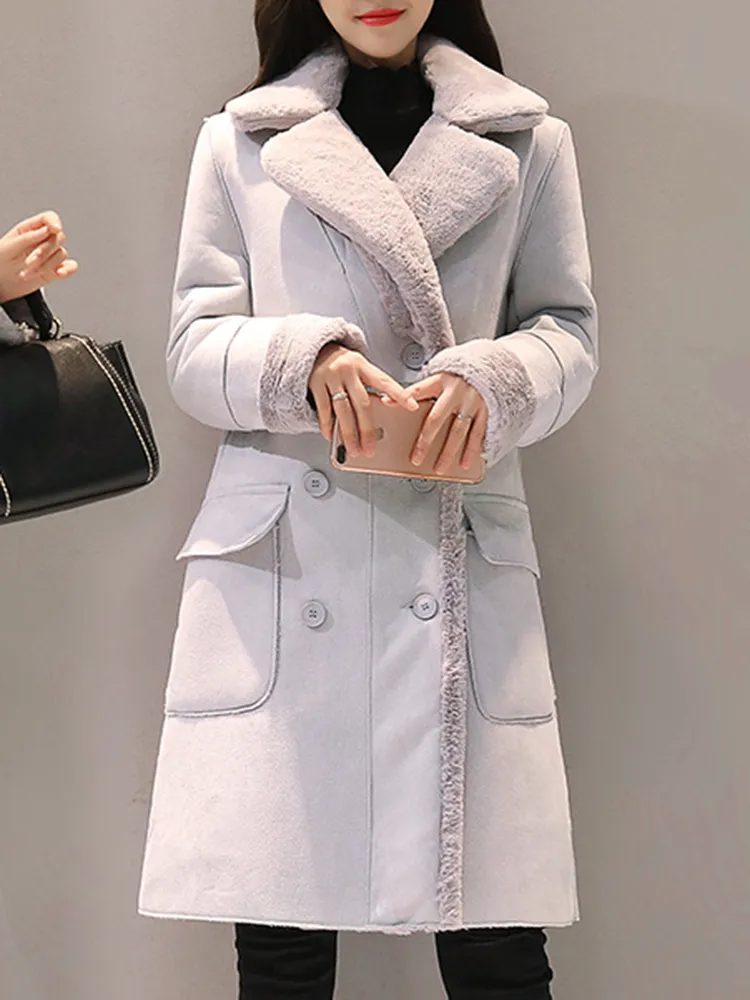 XFPV Womens Wool Blend Long Coat Thickened Cashmere From Xue05