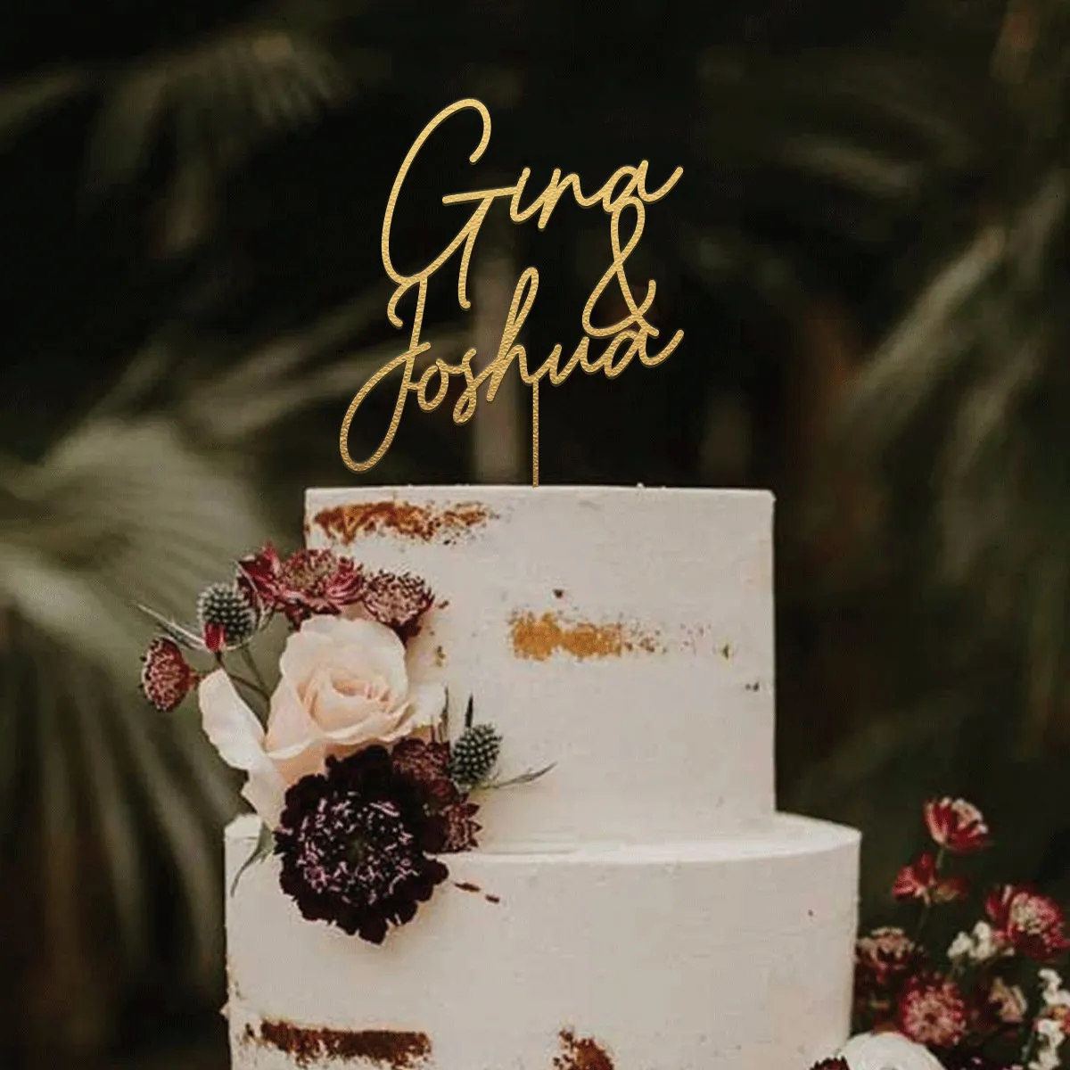 Andra evenemangsfestleveranser Personlig tårta topper för bröllop Mr och fru Rustic Wedding Cake Topper Akryl Tårtopp Topper Rustik jubileum Baptis 230828