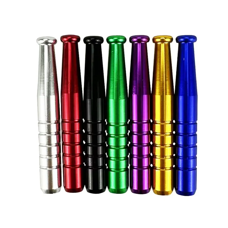 Newest Mini Aluminium Dugout Pipes Snuff Dry Herb Tobacco Filter Handpipes Cigarette Holder Portable Torch Style Smoking Catcher Taster Bat One Hitter Hand Tube