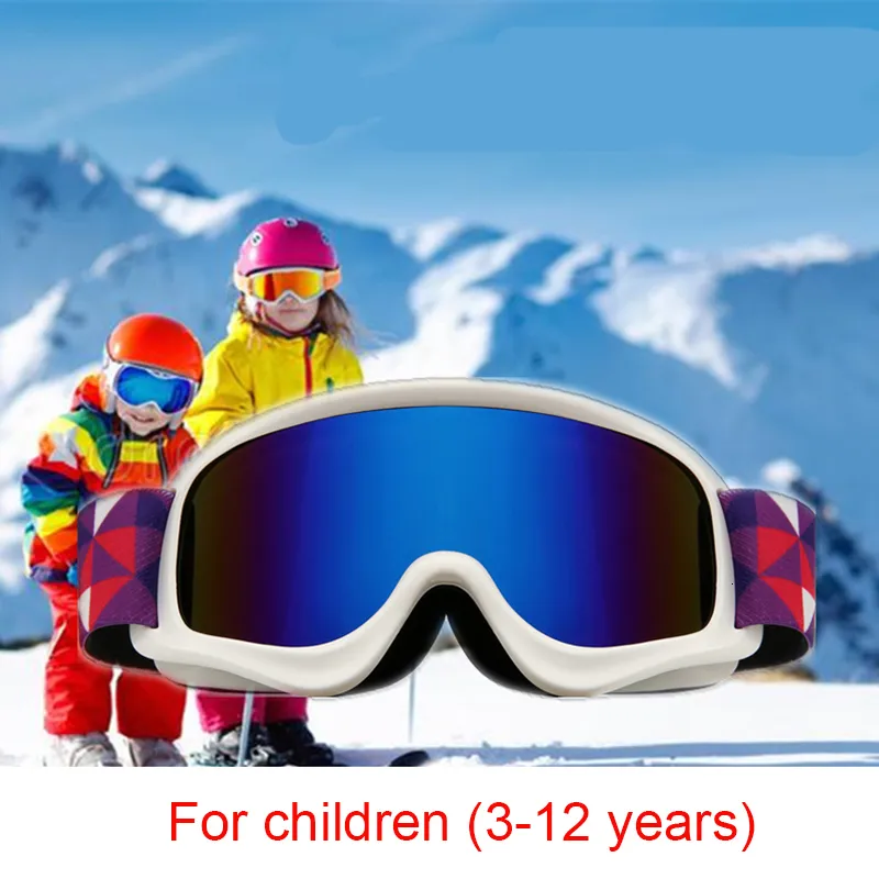 Лыжные очки для детей с двойными слоями линзы против тумана зимние спортивные спортивные лыжные лыжи дети дети Сноуборд Слана