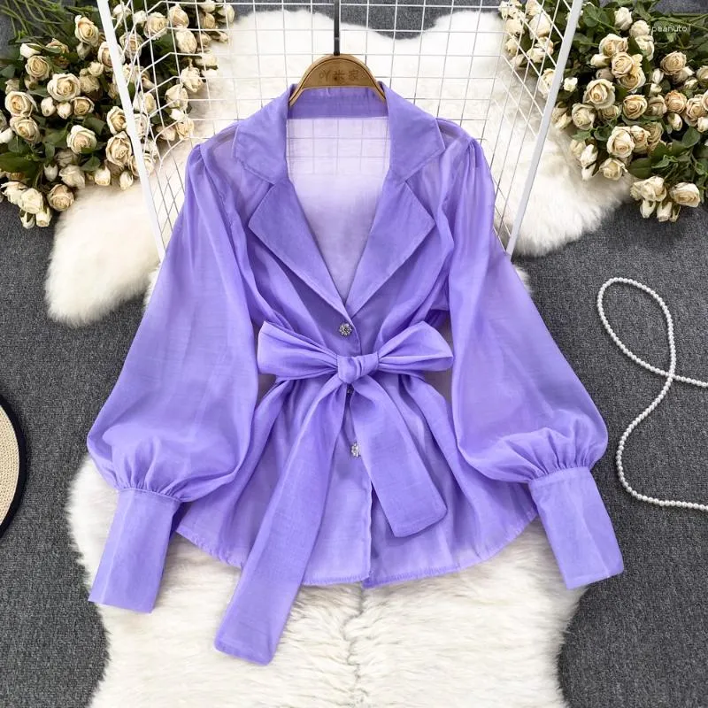 Frauen Blusen Chic Frauen Bluse Chiffon V-ausschnitt Blusas Femininas Elegantes Falten Laterne Hülse Für Frau 2023 Koreanische Mode Dropship