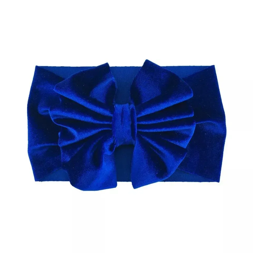 Cute Big Bow Hairband Baby Kids Girls Toddler Velvet Elastic Headband Knotted Turban Head Wraps Bowknot Hair Accessorie5407788