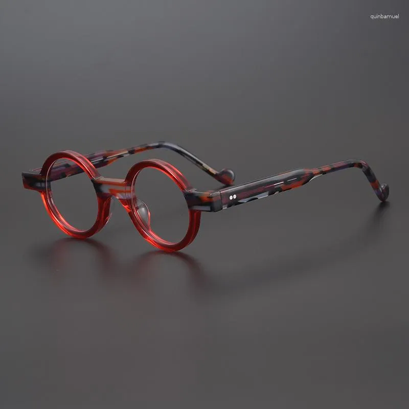 Sonnenbrillenrahmen 2023 Mode Vintage gespleißter Acetatrahmen Myopie optische Lesebrille klassische runde Handarbeit Frauen Mann hoch