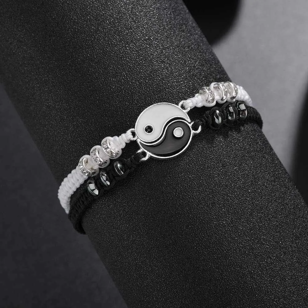 Buy 6 pieces Yin Yang Adjustable Cord Bracelet Set for Couple Yin Yang  Matching Pendant Necklace for BFF Yin Yang Tai Chi Ring Band for Friendship  Boyfriend Girlfriend (N Yin Yang Set,