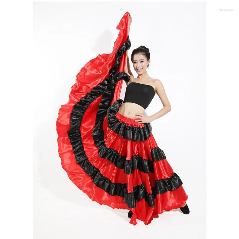 ステージウェアフラメンコスカート女性のためのスペインのドレス180-720ディグリージプシースイングファンシースカートコーラスパフォーマンススペインブルファイトダンス