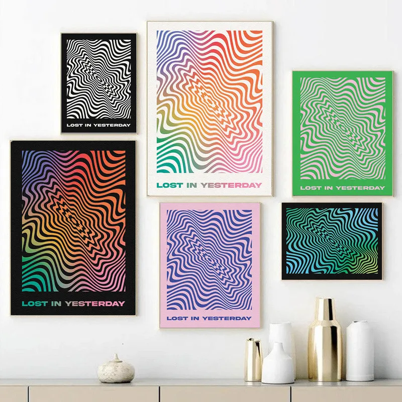 Peintures Tame Impala Abstrait Couleur Impression Toile Peinture Perdu dans Hier Citation Musique Affiche Mur Art Image Esthétique Moderne Décor 230828