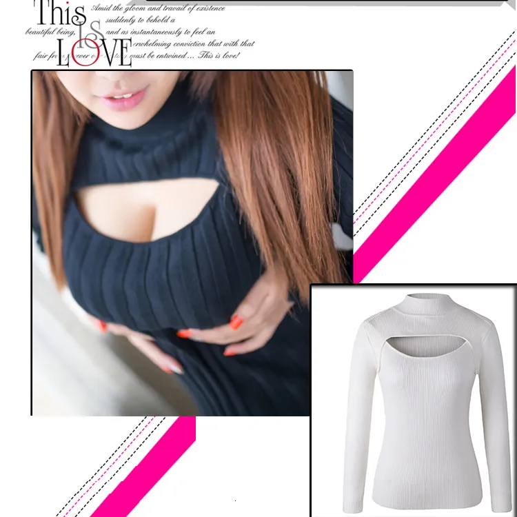 DHgate Womens Sweaters Japanese Anime Cosplay Knitted Sweater Keyhole Turtleneck Stripe Lolita Girls Knit Apparel