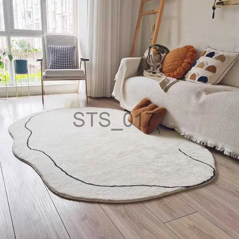 Carpets Abstract Line Carpet INS Floor Mat Fluffy Area Rugs for Living Room Irregular Rug Kids Play Mats Non-slip Carpet Alfombra x0829