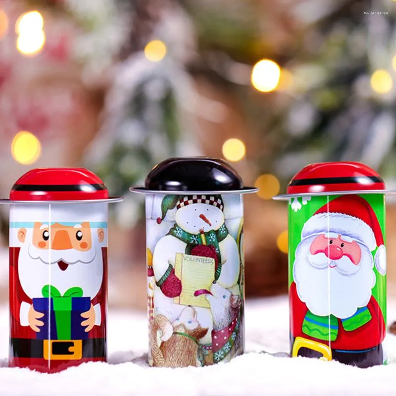 Butelki do przechowywania 3PCS Christmas Cookie Box Candy Tin Jar Pojemniki
