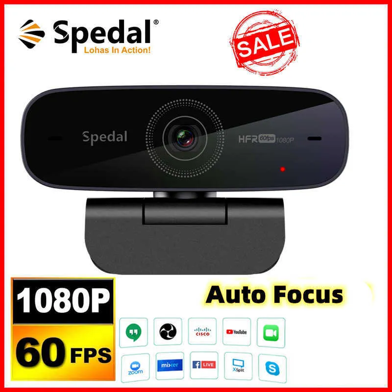 SPEDAL AF926 1080P 60FPSオートフォーカスウェブカメラフルHD USBカメラストリームPC MACビジネス会議HKD230825 HKD230828 HKD230828