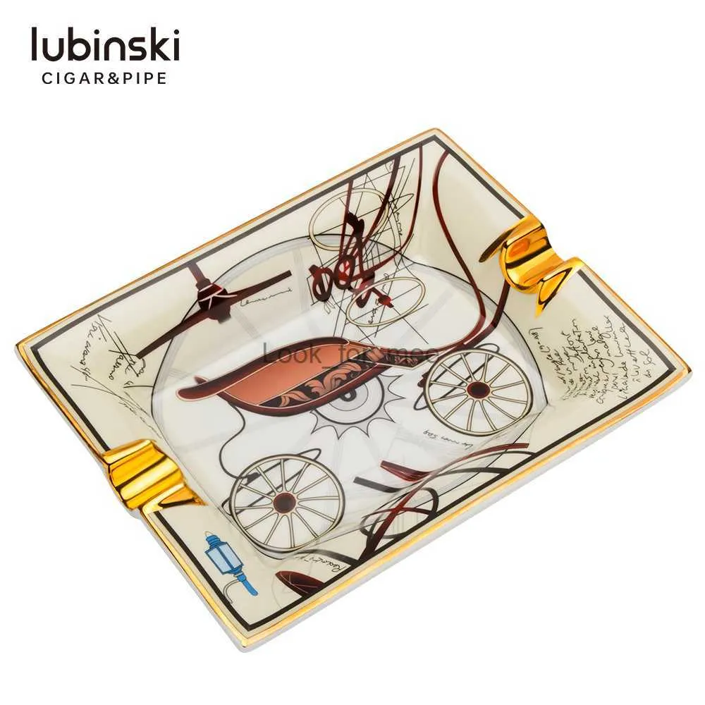 Lubinski Ceramic Tobacco för cigarett Ashtray Cigar Holder Stand Gadget med presentförpackning HKD230901