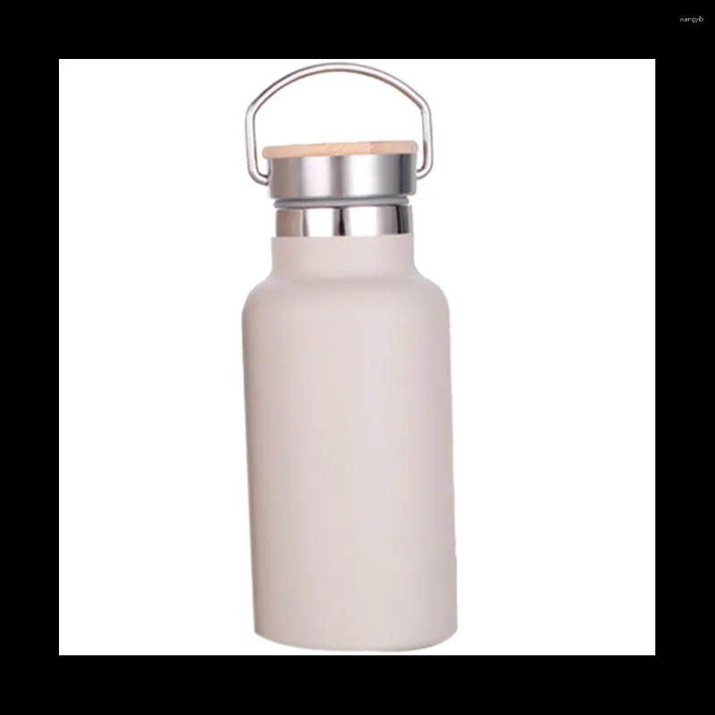 Wasserflaschen, 350 ml, vakuumisolierter Edelstahl-Wasserkocher, hält 12 Stunden lang warm, Sportflasche, Khaki