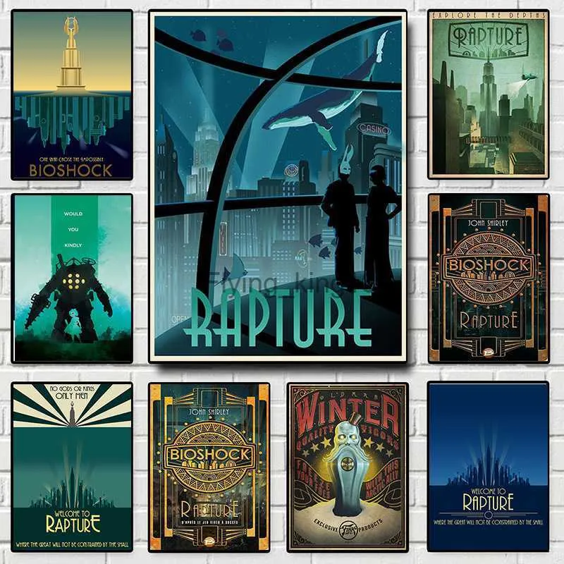 Fotografering BioShock Infinite Poster Game Anime Wall Art Prints Godkvalitet Bild Canvas Målning för vardagsrum Heminredning HKD230829