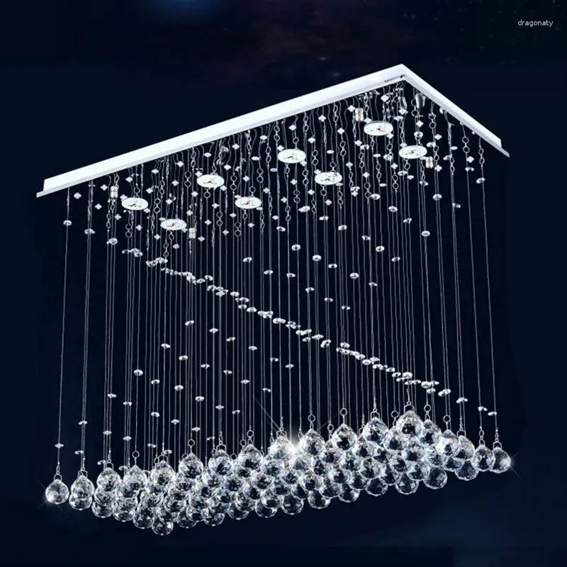 Taklampor modern lyxrestaurangljus hängande bar k9 kristallkul hängslampa led g10 vit varm vardagsrum el fixtur