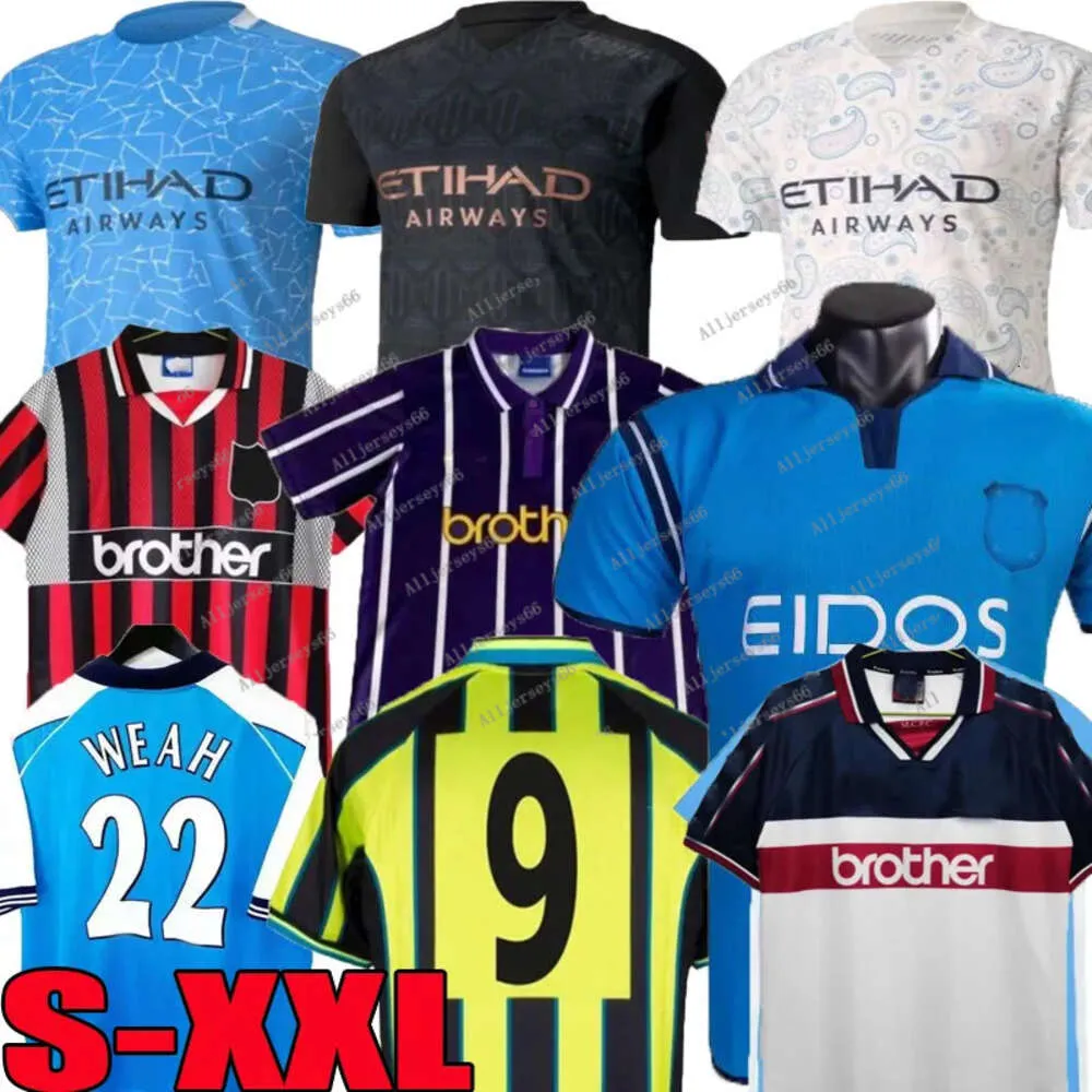 Retro Man City Futbol Formaları 72 97 98 99 00 11 12 1998 01 02 03 2011 2012 Haaland Eidos 20 21 22 Gallagher Weah Tevez Kun Aguero Dzeko