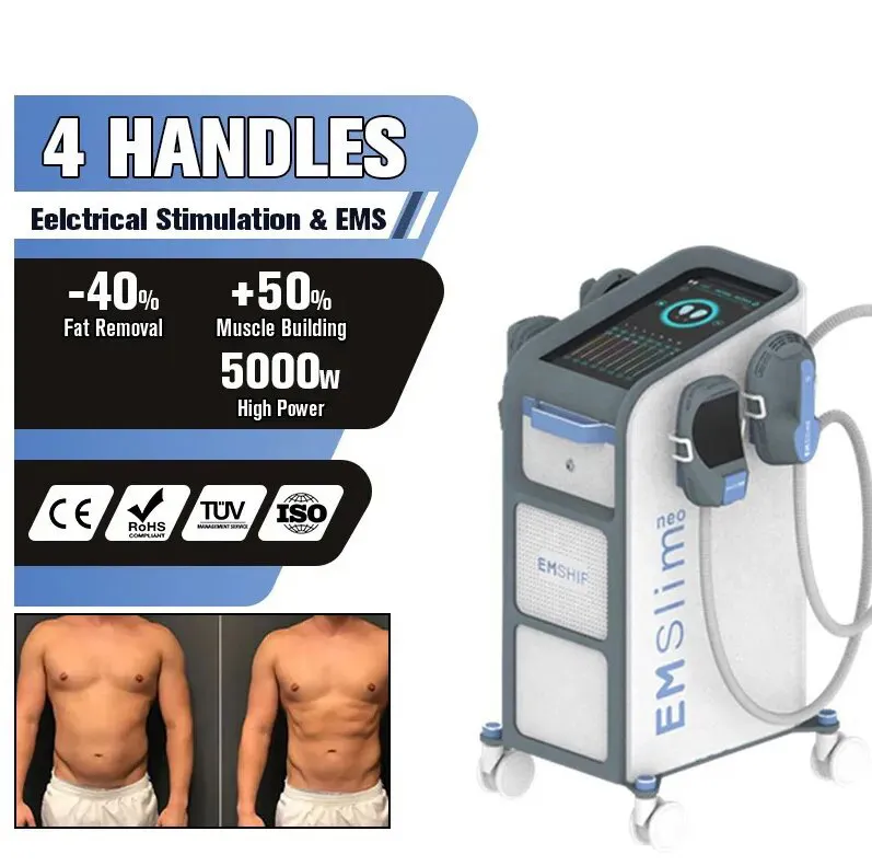 Prix distributeur Emslim NEO 4 poignées EMS Body Sculpt Devices Brûle les graisses Construisez le corps musculaire Machine minceur Stimulation musculaire électromagnétique