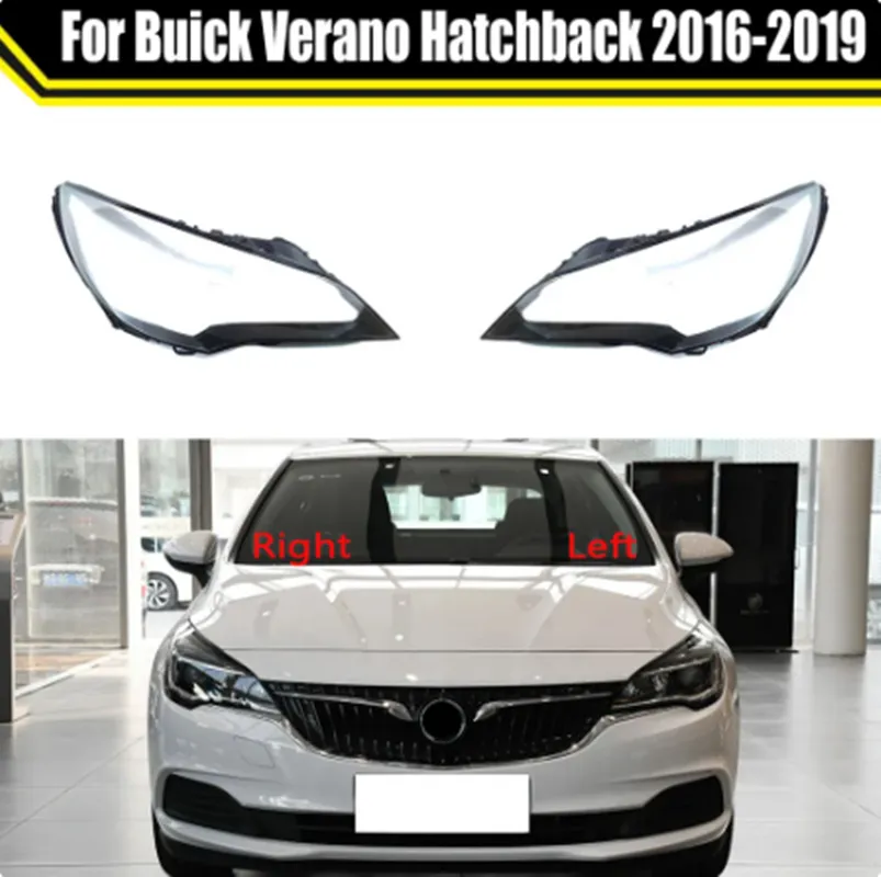 Auto farol escudo caso de luz para buick verano hatchback 2016-2019 farol do carro lente capa abajur vidro lampcover tampas