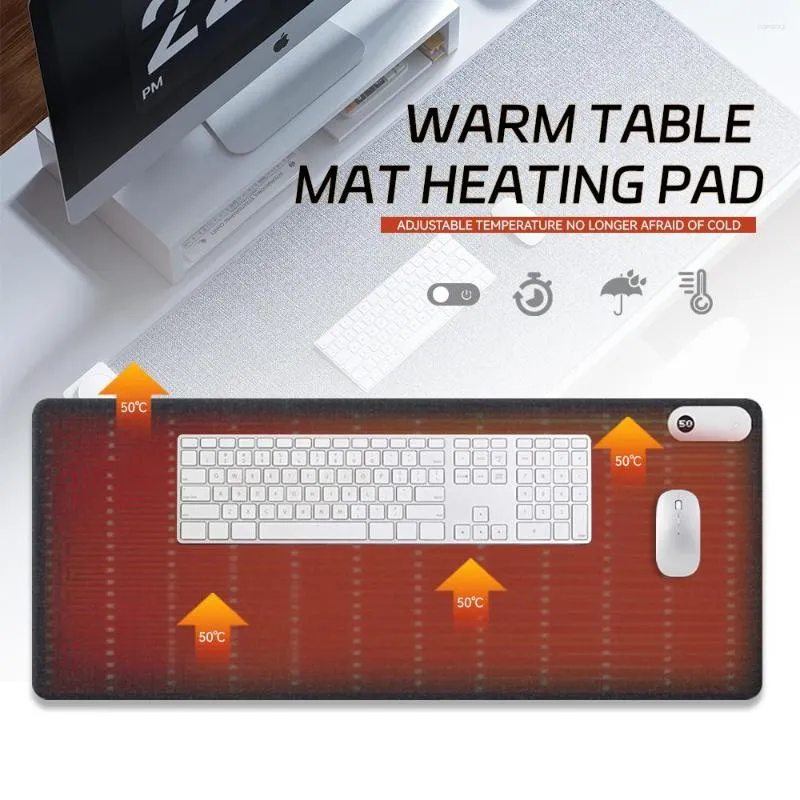 Mattor Intelligent uppvärmd MAT Electric Heat Pad Home Office Desktop Justerbart vattentätt bord Mouse Winter Warmer Warmer