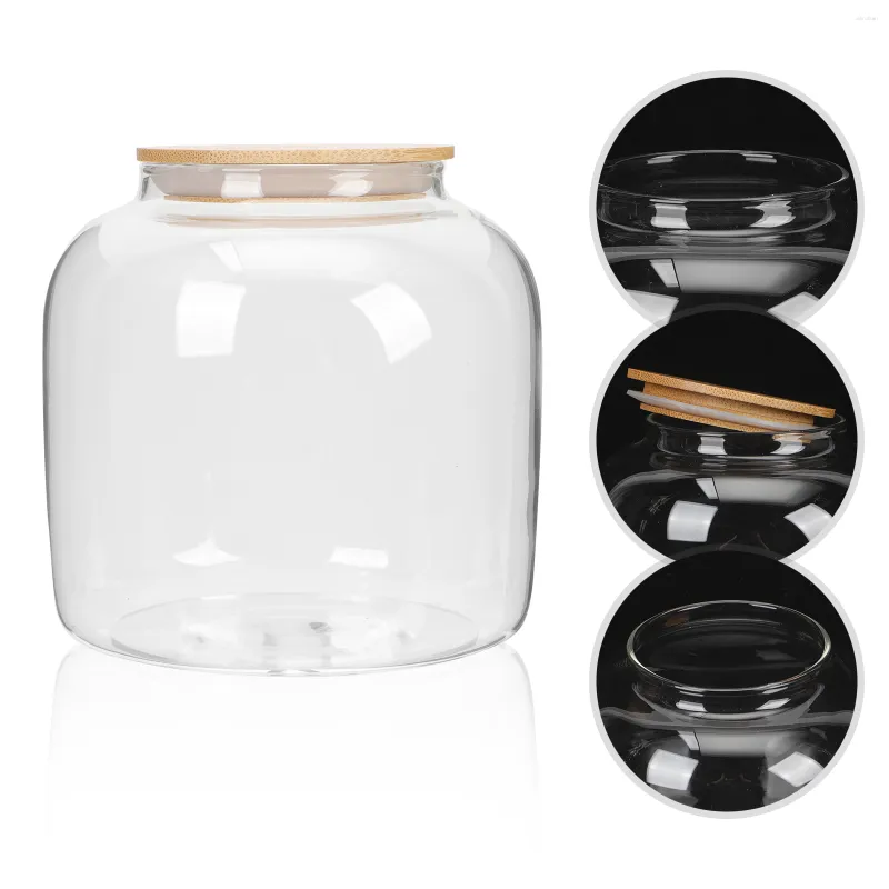 Storage Bottles Sealing Cap Glass Tea Make Food Containers Lids Tins Canister Bamboo Airtight Jar Pots