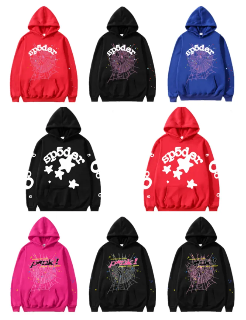 23SS Hommes Designer 555 Sweats à capuche Femmes Hiver Sweat à capuche Mode Casual Spider Web Sweat à capuche Hommes Femmes Lâche Pull Sp5der Sweat à capuche Stéréo Hip Hop Sweatshirts