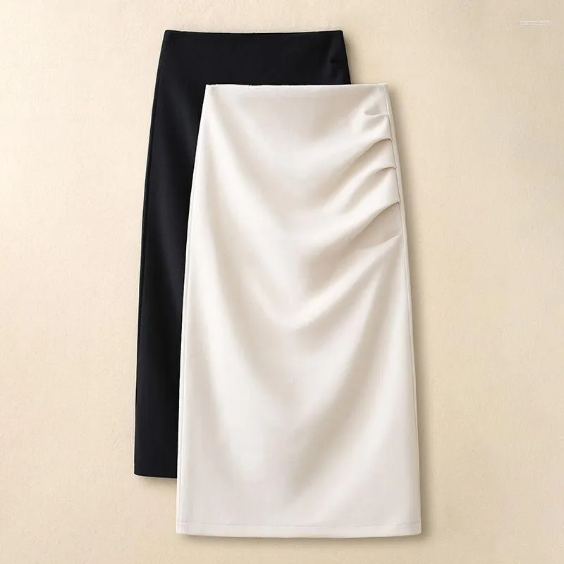 Skirts 2023 Women Spring Summer Fashion High Waist Wrap Female Mid Long Pencil Ladies Office Formal OL U235