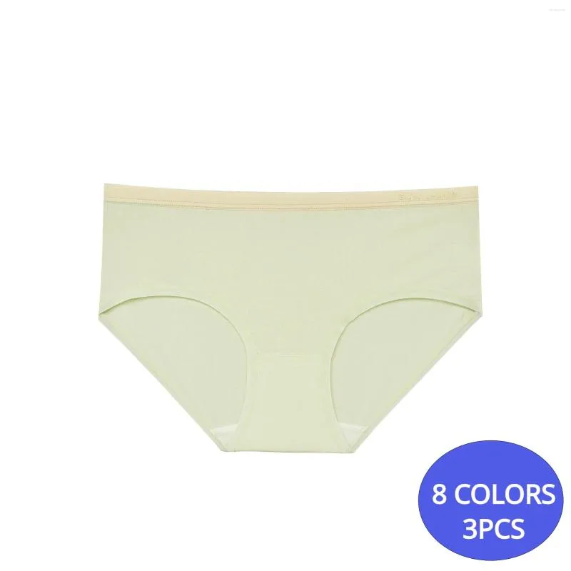 Women Silk Panties with Cotton Crotch 3 Pack Seamless Mid-Waist